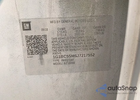 2018 Chevrolet Cruze Ls Auto z USA, uszkodzony, nr VIN 1G1BC5SM6J7217552